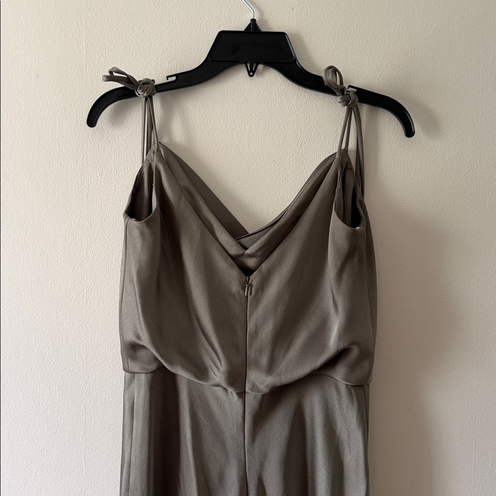 Jenny Yoo Olive Green Satin Slip Dress - Picture 7 of 10